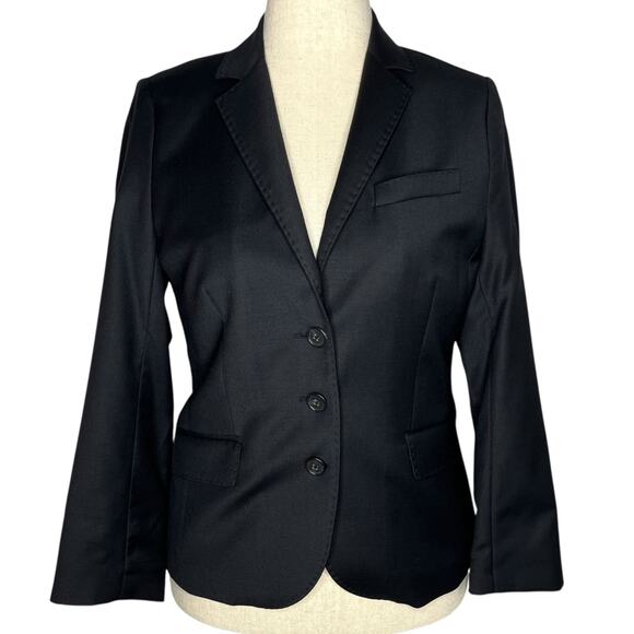 J. Crew Jackets & Blazers - J. Crew Blazer Women's Size 10 Super 120s Black 100% Wool 3 Button Fitted